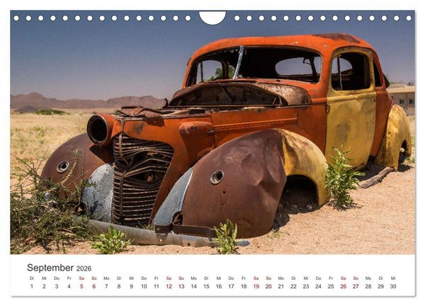 Produktbild: Solitaire Alte verlassene Autos in der namibischen W&uuml;ste (Wandkalender 2026 DIN A4 quer), CALVENDO Monatskalender