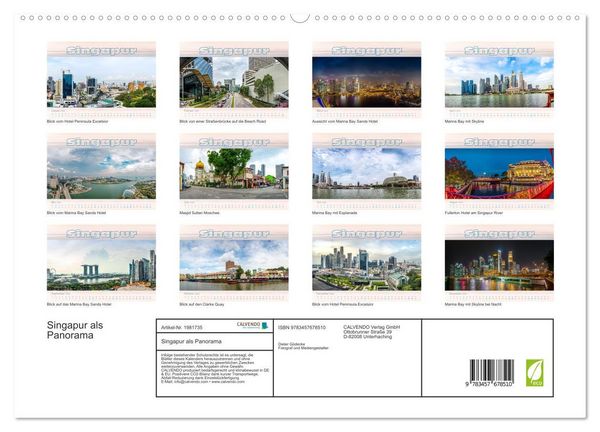Produktbild: Singapur als Panorama (hochwertiger Premium Wandkalender 2026 DIN A2 quer), Kunstdruck in Hochglanz