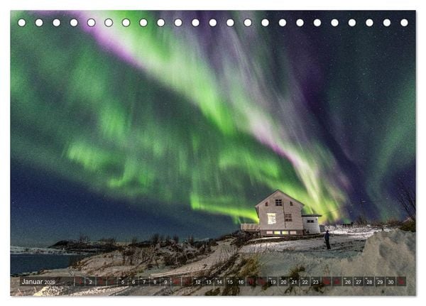 Produktbild: Aurora Borealis - Lichter des Nordens (Tischkalender 2026 DIN A5 quer), CALVENDO Monatskalender
