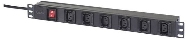Produktbild: Sygonix SY-6736982 Steckdosenleiste 19 Zoll 6fach Schwarz Schutzkontakt 1St.
