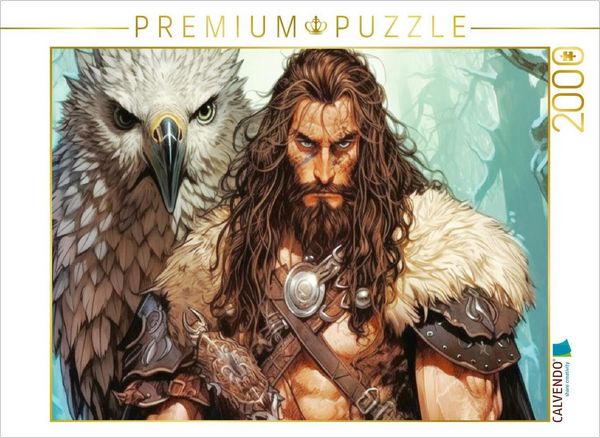 Produktbild: CALVENDO Puzzle Finsterer Krieger mit seinem Adler | 2000 Teile Lege-Gr&ouml;&szlig;e 90x67cm Foto-Puzzle f&uuml;r gl&uuml;ckliche Stunden