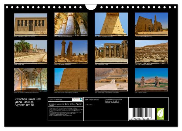 Produktbild: Zwischen Luxor und Qena - antikes &Auml;gypten am Nil (Wandkalender 2026 DIN A4 quer), CALVENDO Monatskalender