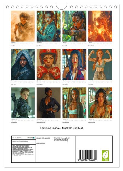 Produktbild: Feminine St&auml;rke - Muskeln und Mut (Wandkalender 2026 DIN A4 hoch), CALVENDO Monatskalender