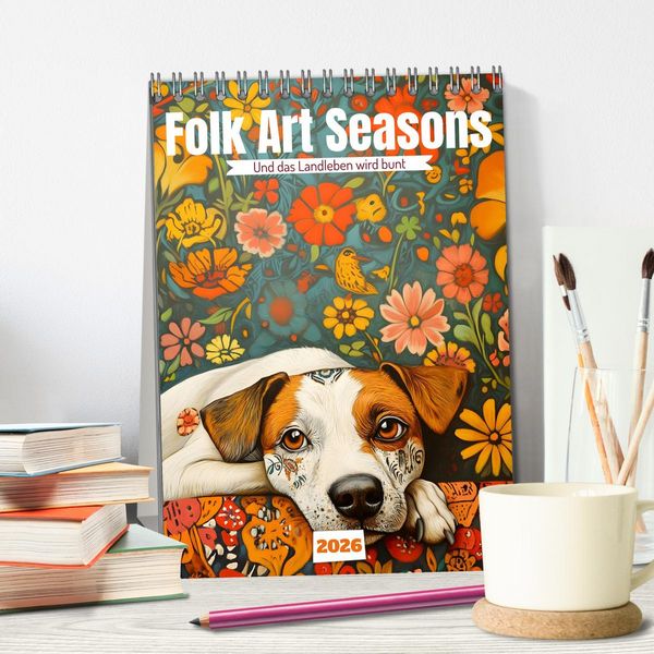Produktbild: Folk Art Seasons (Tischkalender 2026 DIN A5 hoch), CALVENDO Monatskalender