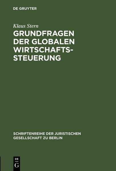 Produktbild: Grundfragen der globalen Wirtschaftssteuerung