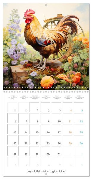 Produktbild: Coqs de nos campagnes (Calendrier mural carr&eacute; 2026 30x30 cm) Calendrier double avec une page pour vos prises de notes