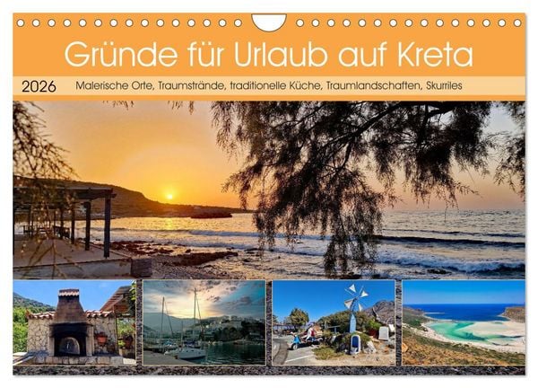 Produktbild: Gr&uuml;nde f&uuml;r Urlaub auf Kreta (Wandkalender 2026 DIN A4 quer), CALVENDO Monatskalender