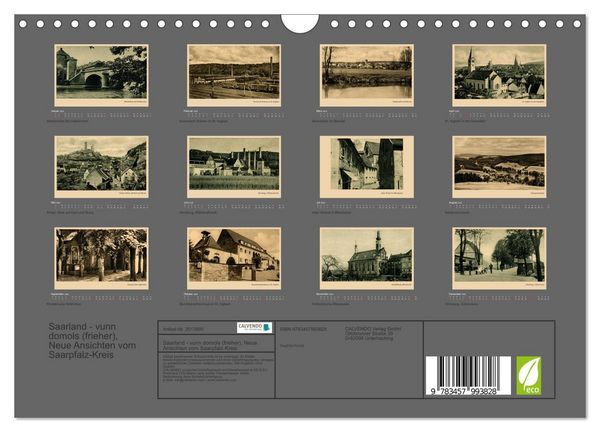 Produktbild: Saarland - vunn domols (frieher), Neue Ansichten vom Saarpfalz-Kreis (Wandkalender 2026 DIN A4 quer), CALVENDO Monatskalender