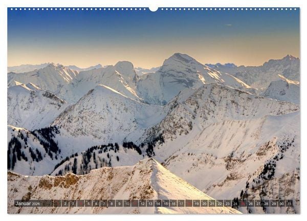 Produktbild: Magische Bergwelt, zwischen Sonnenaufgang und Sonnenuntergang (Wandkalender 2026 DIN A2 quer), CALVENDO Monatskalender