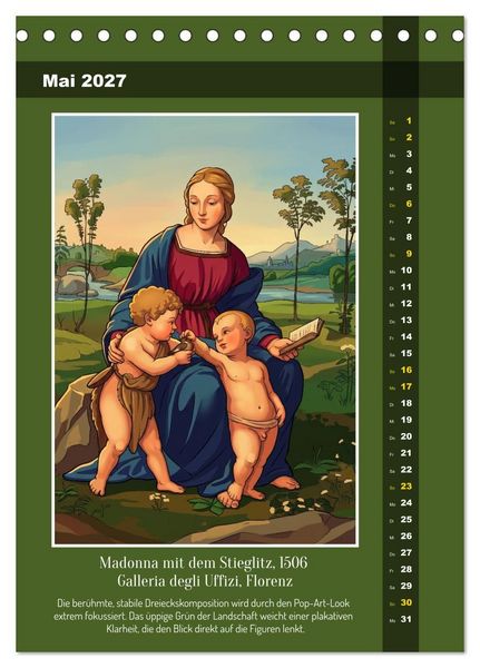 Produktbild: Raffael 2.0, Renaissance-Madonnen als Graphic Novel (Tischkalender 2027 DIN A5 hoch), CALVENDO Monatskalender