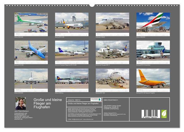 Produktbild: Gro&szlig;e und kleine Flieger am Flughafen (hochwertiger Premium Wandkalender 2026 DIN A2 quer), Kunstdruck in Hochglanz