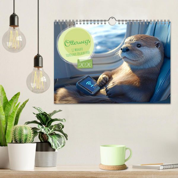 Produktbild: Otterwegs - 12 Monate tierischer Urlaubsspa&szlig; (Wandkalender 2026 DIN A4 quer), CALVENDO Monatskalender