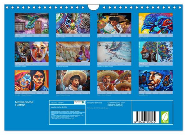 Produktbild: Mexikanische Graffitis (Wandkalender 2026 DIN A4 quer), CALVENDO Monatskalender