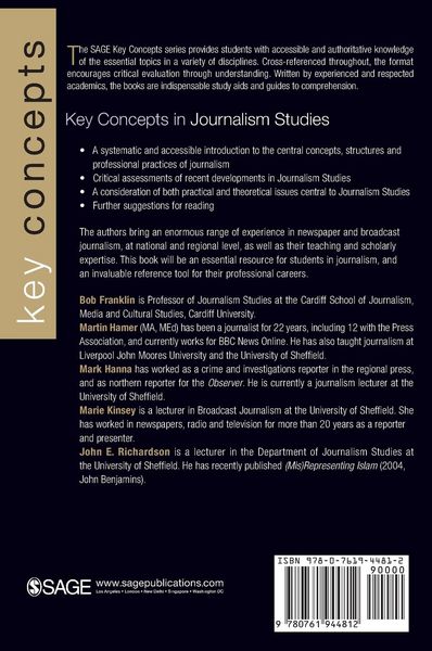 Produktbild: Key Concepts in Journalism Studies