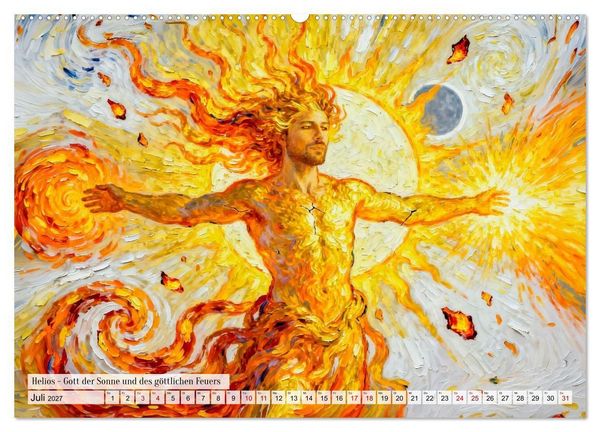 Produktbild: G&ouml;tter der Elemente - Griechische Mythologie Kunstkalender (hochwertiger Premium Wandkalender 2027 DIN A2 quer), Kunstdruck in Hochglanz