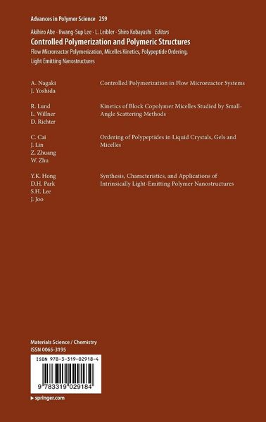 Produktbild: Controlled Polymerization and Polymeric Structures