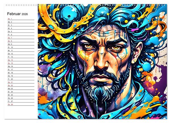 Produktbild: Street Art Sternzeichen (hochwertiger Premium Wandkalender 2026 DIN A2 quer), Kunstdruck in Hochglanz