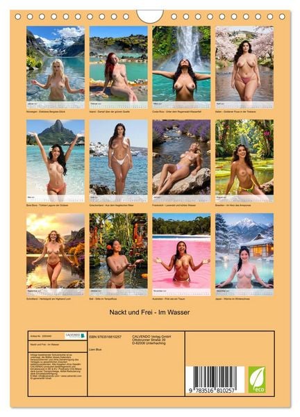 Produktbild: Nackt und Frei - Im Wasser (Wandkalender 2027 DIN A4 hoch), CALVENDO Monatskalender