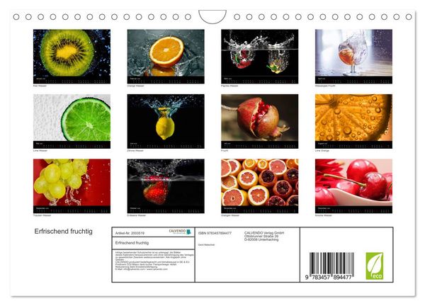 Produktbild: Erfrischend fruchtig (Wandkalender 2026 DIN A4 quer), CALVENDO Monatskalender