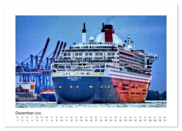 Produktbild: Kreuzfahrtschiffe Kurs Hamburg 2026 (Wandkalender 2026 DIN A3 quer), CALVENDO Monatskalender
