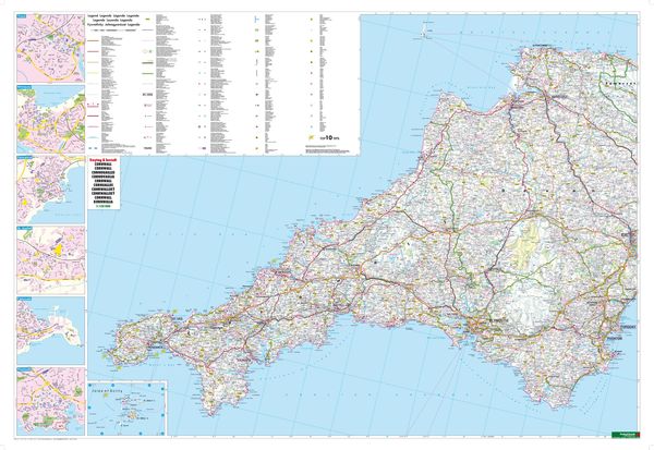 Cornwall 1 : 150 000. Autokarte