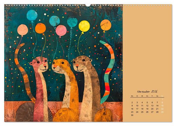 Produktbild: Wenn Tiere feiern (Wandkalender 2026 DIN A2 quer), CALVENDO Monatskalender
