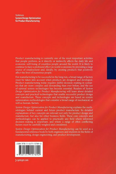 Produktbild: System Design Optimization for Product Manufacturing