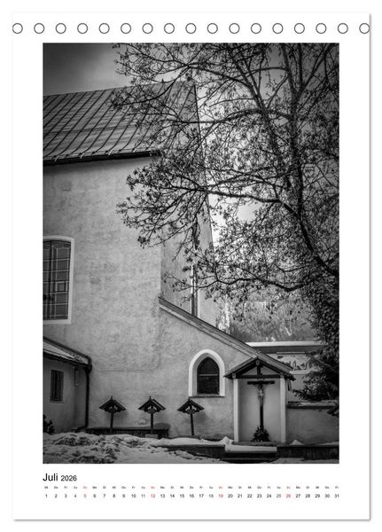 Produktbild: Kitzb&uuml;hel Monochrom (Tischkalender 2026 DIN A5 hoch), CALVENDO Monatskalender