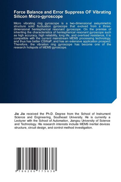 Produktbild: Force Balance and Error Suppress OF Vibrating Silicon Micro-gyroscope