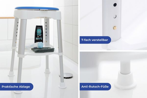 Produktbild: Dusch-Stuhl, Duschhocker mit praktischen Funktionen