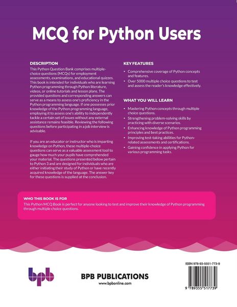 Produktbild: MCQ for Python Users