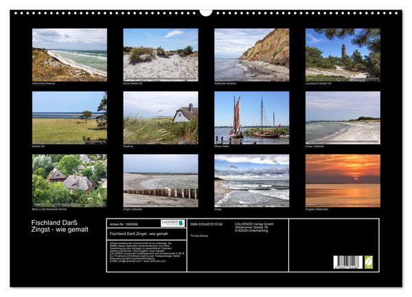 Produktbild: Fischland Dar&szlig; Zingst - wie gemalt (Wandkalender 2026 DIN A2 quer), CALVENDO Monatskalender