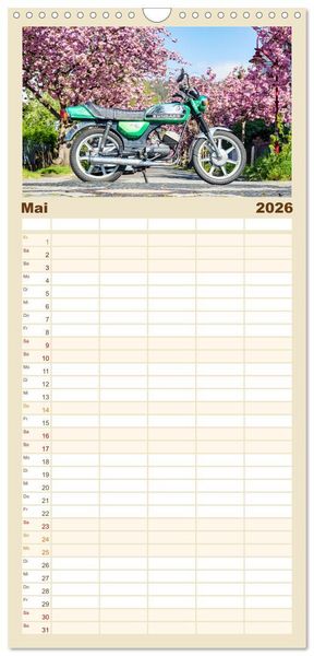 Produktbild: Familienplaner 2026 - Z&uuml;ndapp-Tr&auml;ume mit 5 Spalten (Wandkalender, 21 x 45 cm) CALVENDO