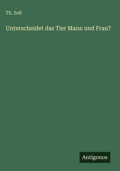 Produktbild: Unterscheidet das Tier Mann und Frau?