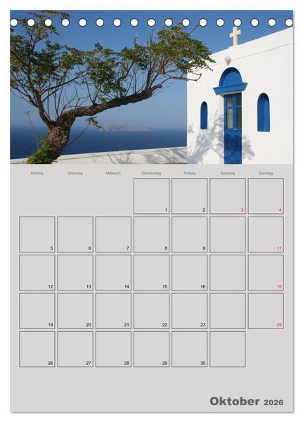 Produktbild: Kykladen, Perlen der &Auml;g&auml;is (Tischkalender 2026 DIN A5 hoch), CALVENDO Monatskalender
