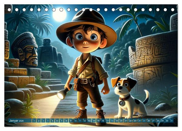 Produktbild: Max und Buddy: Entdecker des Verborgenen (Tischkalender 2026 DIN A5 quer), CALVENDO Monatskalender