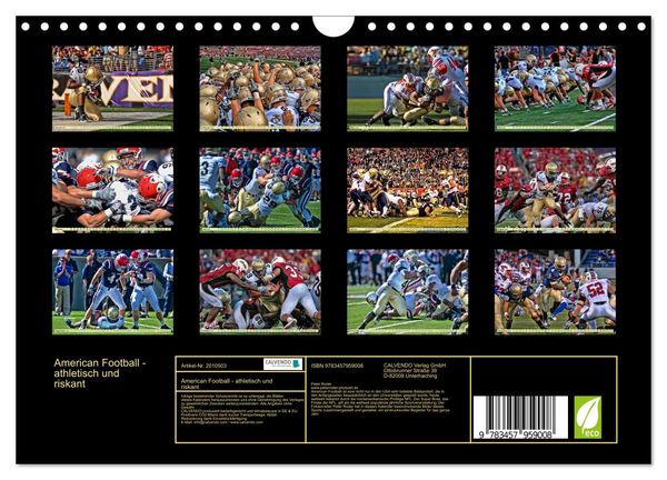 Produktbild: American Football - athletisch und riskant (Wandkalender 2026 DIN A4 quer), CALVENDO Monatskalender