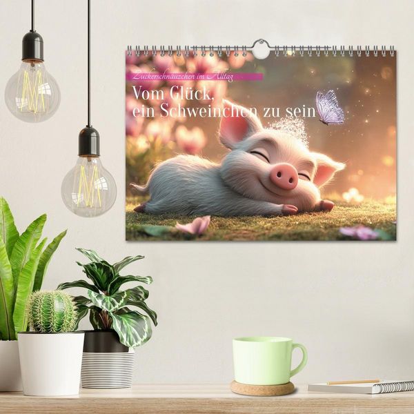 Produktbild: Vom Gl&uuml;ck, ein Schweinchen zu sein (Wandkalender 2026 DIN A4 quer), CALVENDO Monatskalender