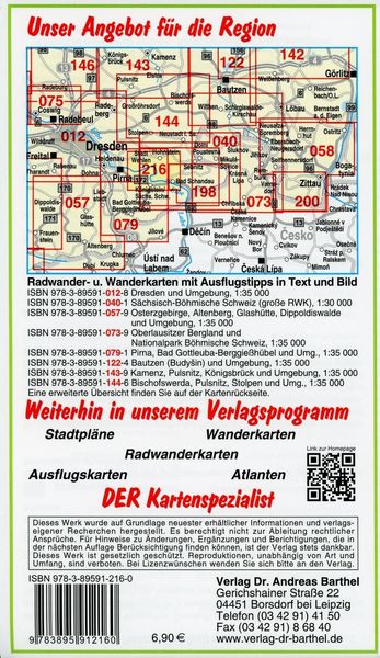 Produktbild: Radwander- und Wanderkarte K&ouml;nigstein, Kurort Rathen und Umgebung 1 : 20 000