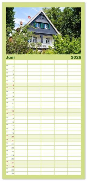 Produktbild: Familienplaner 2026 - Die Villenkolonie in Buchschlag mit 5 Spalten (Wandkalender, 21 x 45 cm) CALVENDO