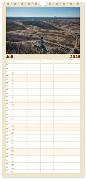 Produktbild: Familienplaner 2026 - Die Lausitz - Region im Wandel mit 5 Spalten (Wandkalender, 21 x 45 cm) CALVENDO