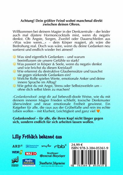 Produktbild: Gedankendoof - Der Ratgeber f&uuml;r mentale St&auml;rke: Gedanken verstehen, negative Muster l&ouml;sen, Glaubenss&auml;tze &auml;ndern & endlich befreit und gl&uuml;cklich leben