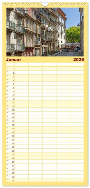 Produktbild: Familienplaner 2026 - Portugal - Porto, Coimbra, Lissabon mit 5 Spalten (Wandkalender, 21 x 45 cm) CALVENDO