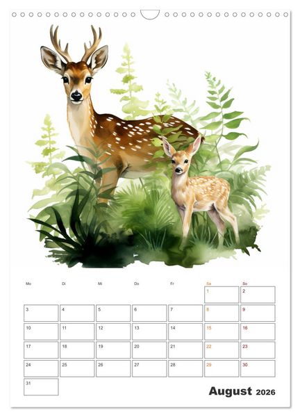 Produktbild: Unsere Tiere des Waldes (Wandkalender 2026 DIN A3 hoch), CALVENDO Monatskalender