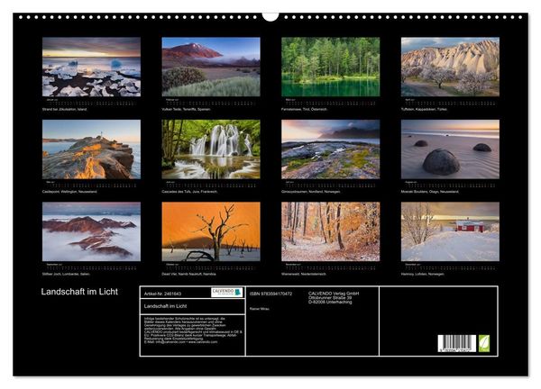 Produktbild: Landschaft im Licht (Wandkalender 2027 DIN A2 quer), CALVENDO Monatskalender