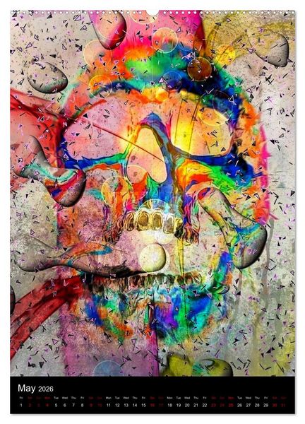 Produktbild: Skulls by Nico Bielow (High Quality Premium Wall Calendar 2026 DIN A2 portrait),CALVENDO 12 Month Wall Calendar