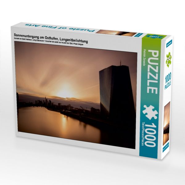 Sonnenuntergang am Osthafen, Langzeitbelichtung (Puzzle)