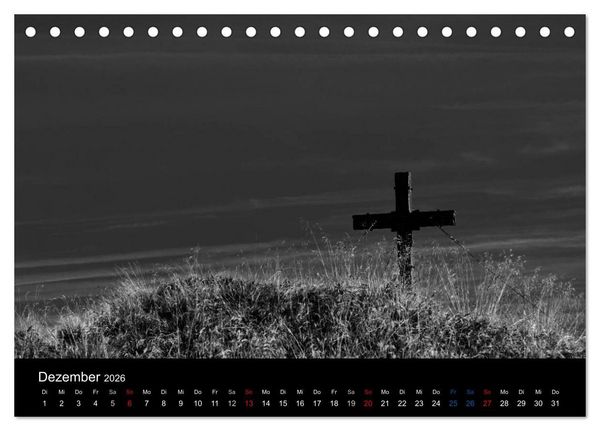 Produktbild: BERGE IN SCHWARZ WEISS (Tischkalender 2026 DIN A5 quer), CALVENDO Monatskalender