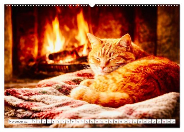Produktbild: Rote Katzen (hochwertiger Premium Wandkalender 2027 DIN A2 quer), Kunstdruck in Hochglanz