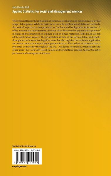 Produktbild: Applied Statistics for Social and Management Sciences
